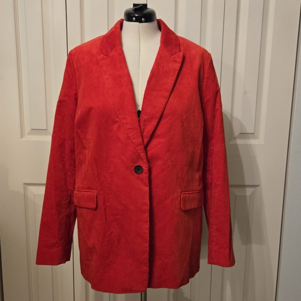 Boden Red Corduroy Blazer